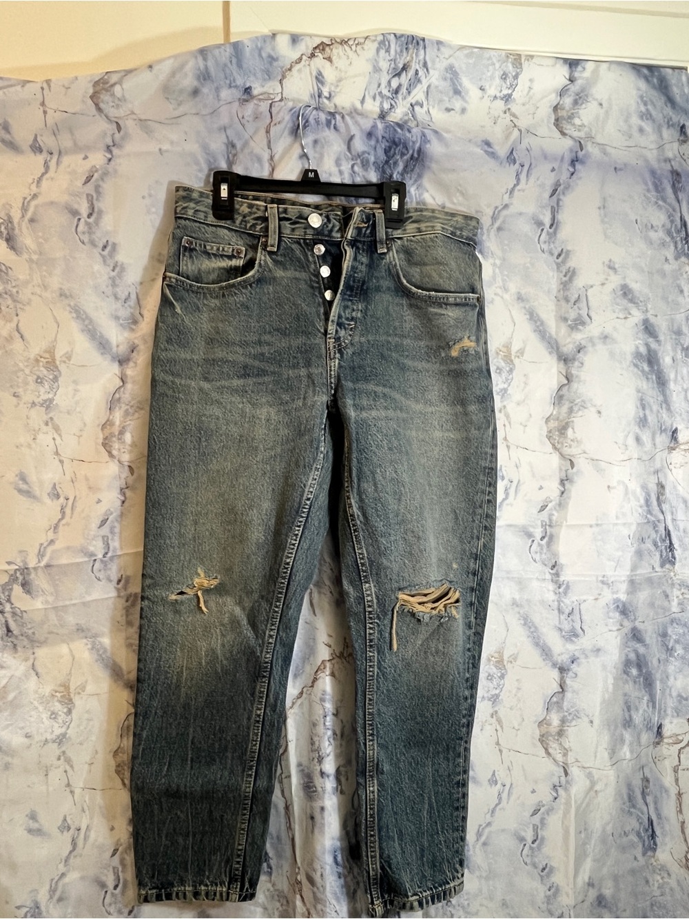 Zara women’s Distressed Blue Denim Jeans